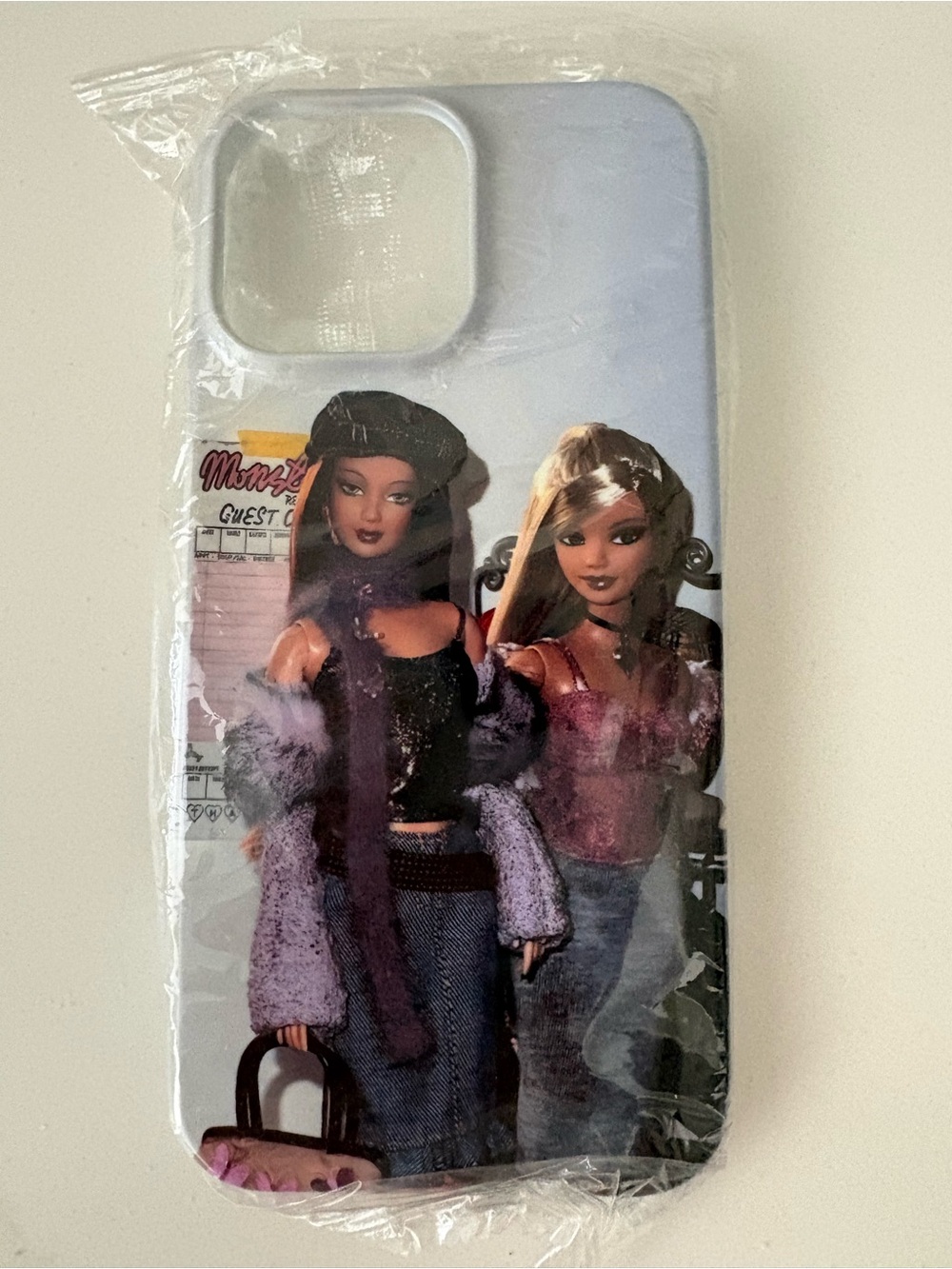 Bratz Doll Graphic iPhone Case in Pastel Lavender and Blue 16PROMAX
